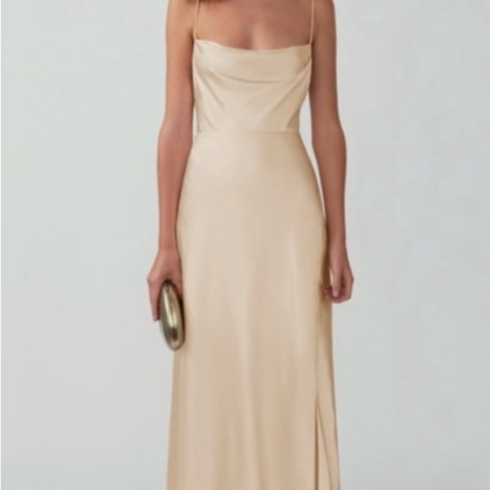 Elegant Champagne Satin Gown